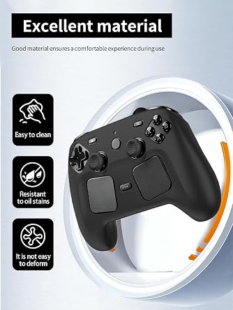 Steam Controller 2第2世代、2026年用ケース、WUNIAKの厚みのあるアップグレードデザイン、傷防止、耐久性のある保護ラバーカバーブラック。