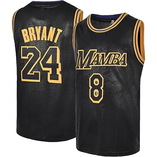 Youth boys basketball 8/24# jersey children's fashion basketball jersey dry hip-hop clothing black xs-xl