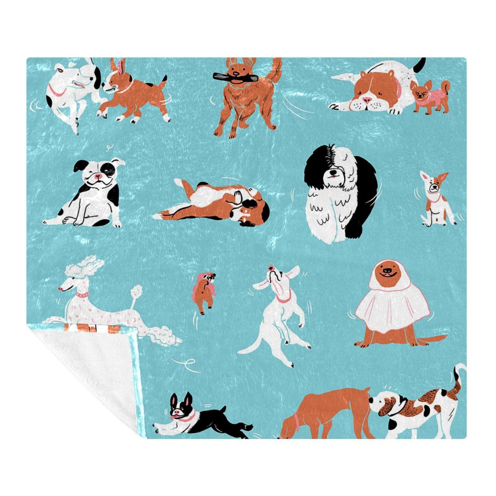 Couverture en peluche microfibre haut de gamme imprimé chiens