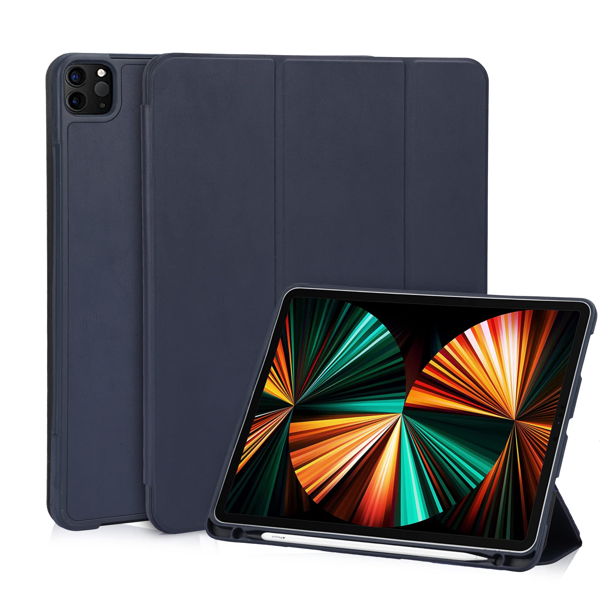 e kysa basics Case Cover with Pencil Holder for Apple iPad Pro 12.9 2021/2020 (5th/4th Gen) - Blue (B09WJJDWPK) Amazon Price History, Amazon Price Tracker