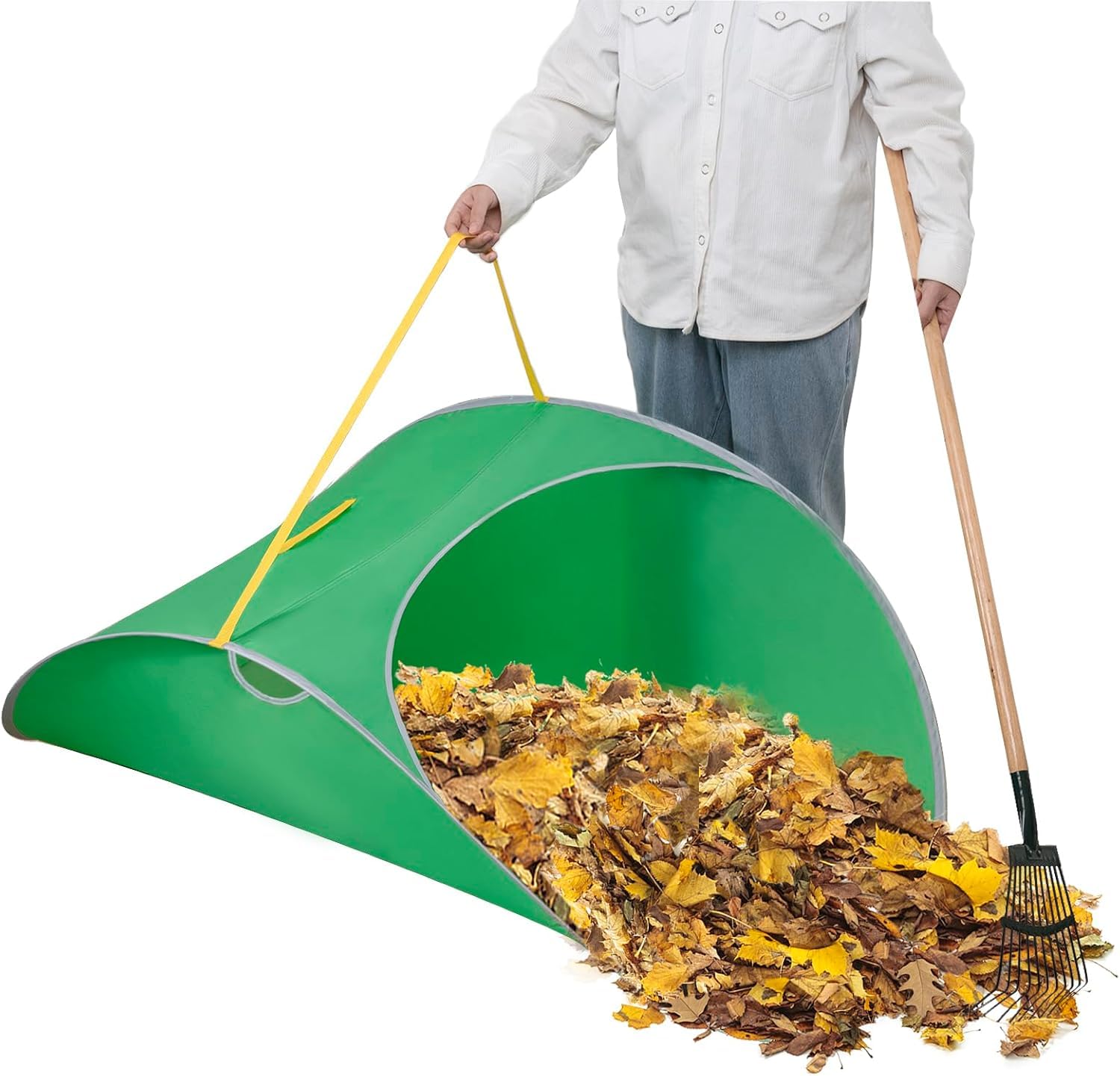 Raccogli Foglie Portatile Con Manici – Sacco Per Rifiuti Da Giardino Riutilizzabile, Extra Large, Pieghevole, Ideale Per Raccogliere Erba E Detriti