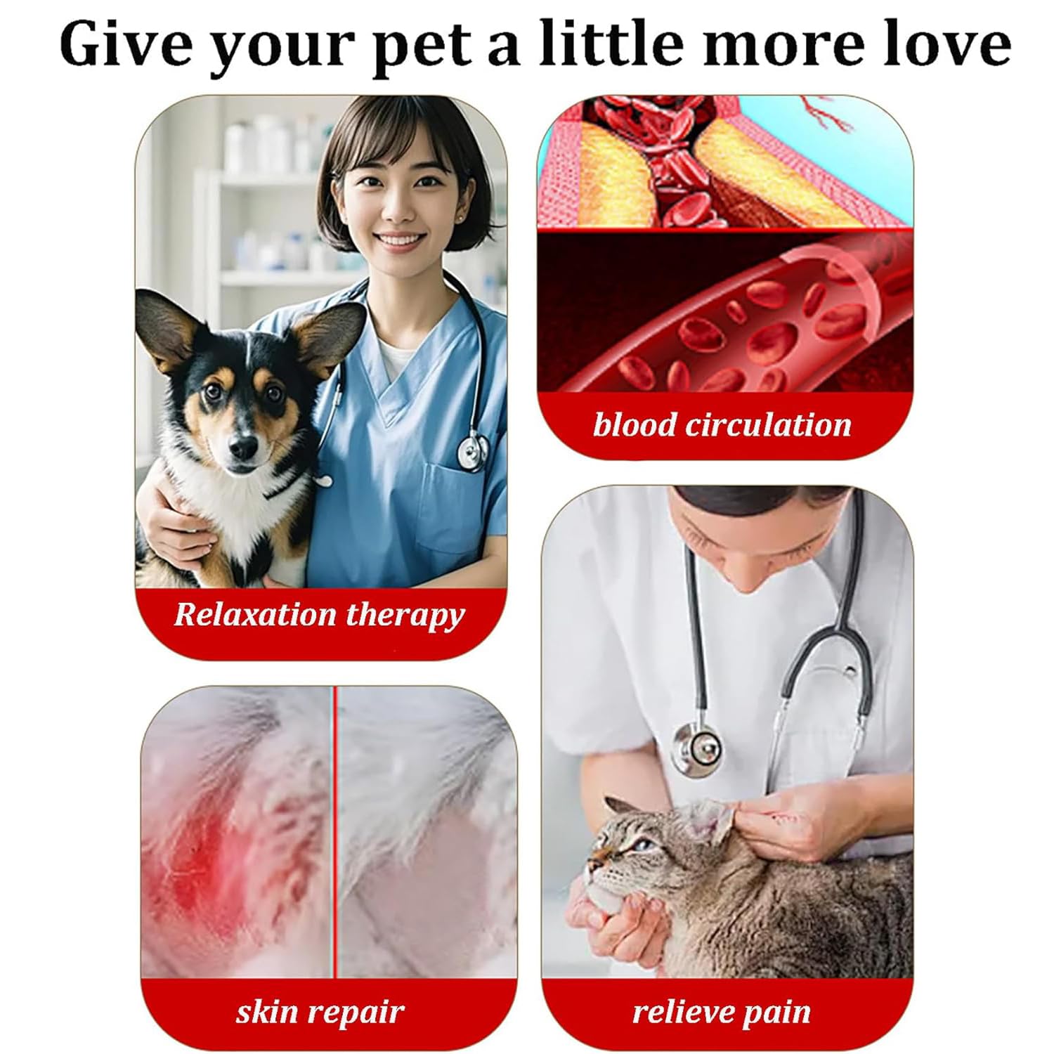 Cinturón De Terapia De Luz Roja para Mascotas, Dispositivo De Sanación por Infrarrojos De 660 NM Y 850 NM para Todos Los Perros Y Gatos, Control Mediante Panel Táctil, Seguro Y No Invasivo