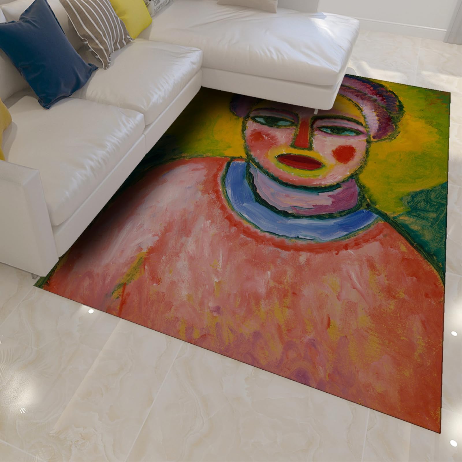 Dywaniki o żywych kolorach 60 x 120 cm impresjonistyczny obraz portret antypoślizgowe dywany do salonu sztuka nowoczesna dom biuro akcent dywan