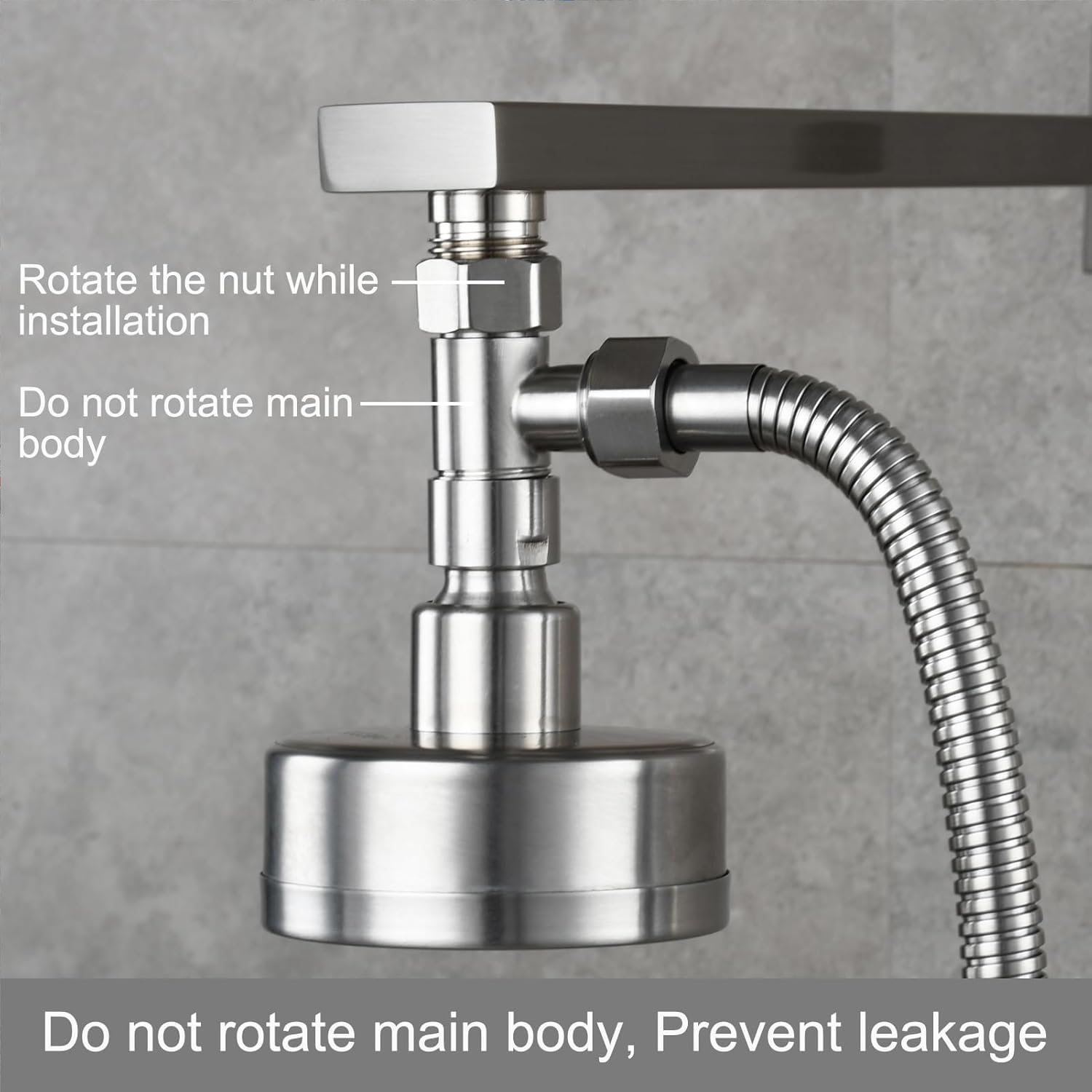 Tecmolog 3-way Tee Connector Stainless Steel T Adapter G 1/2 T Valve Diverter for Bathroom Shower Arm, Angle Valve Hose, SBA020A
