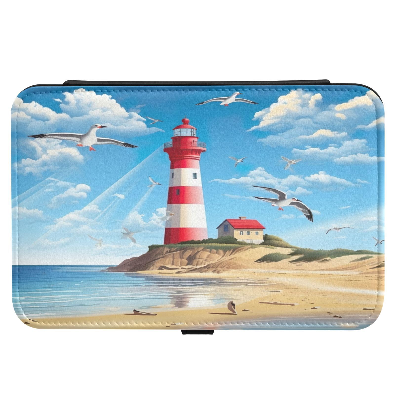 Haskirky Manga Lighthouse Jewelry Box Portable PU Leather Travel Jewelry Organize for Women Jewelry Storage Display Holder for Ring, Necklace, Earring