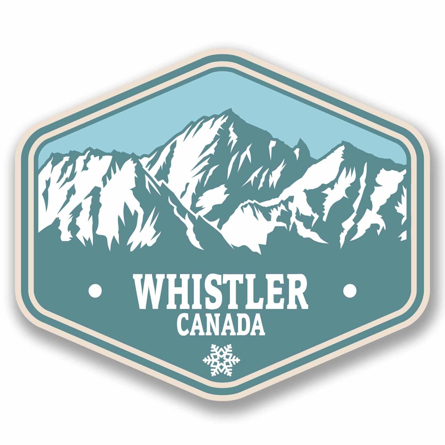 Destinationvinyl Multi 2 X 10Cm Whistler Canada Vinyl Sticker Travel Mountain Ski Snowboard #9771 (10Cm Wide X 8.5Cm High)