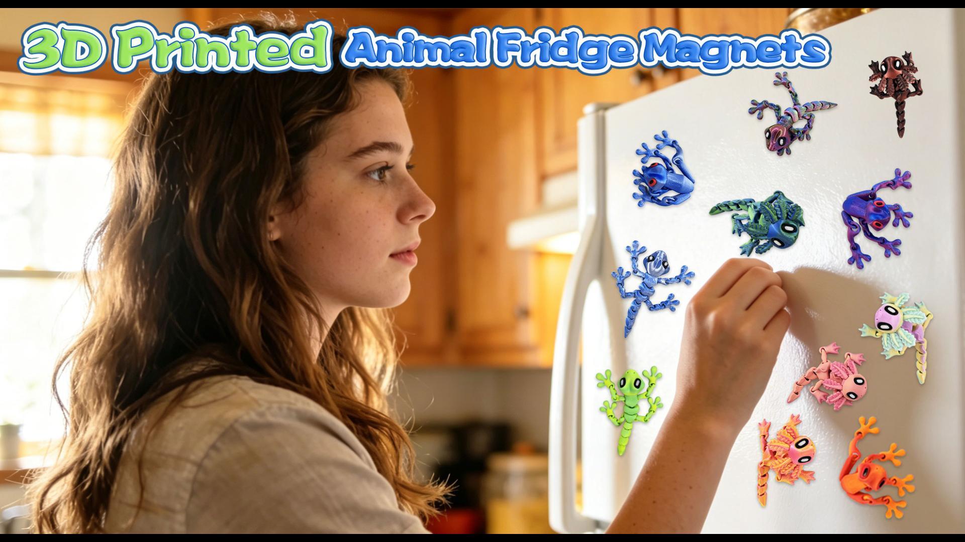 12 piezas iman gecko 3D para refrigerador colorido miniatura 7