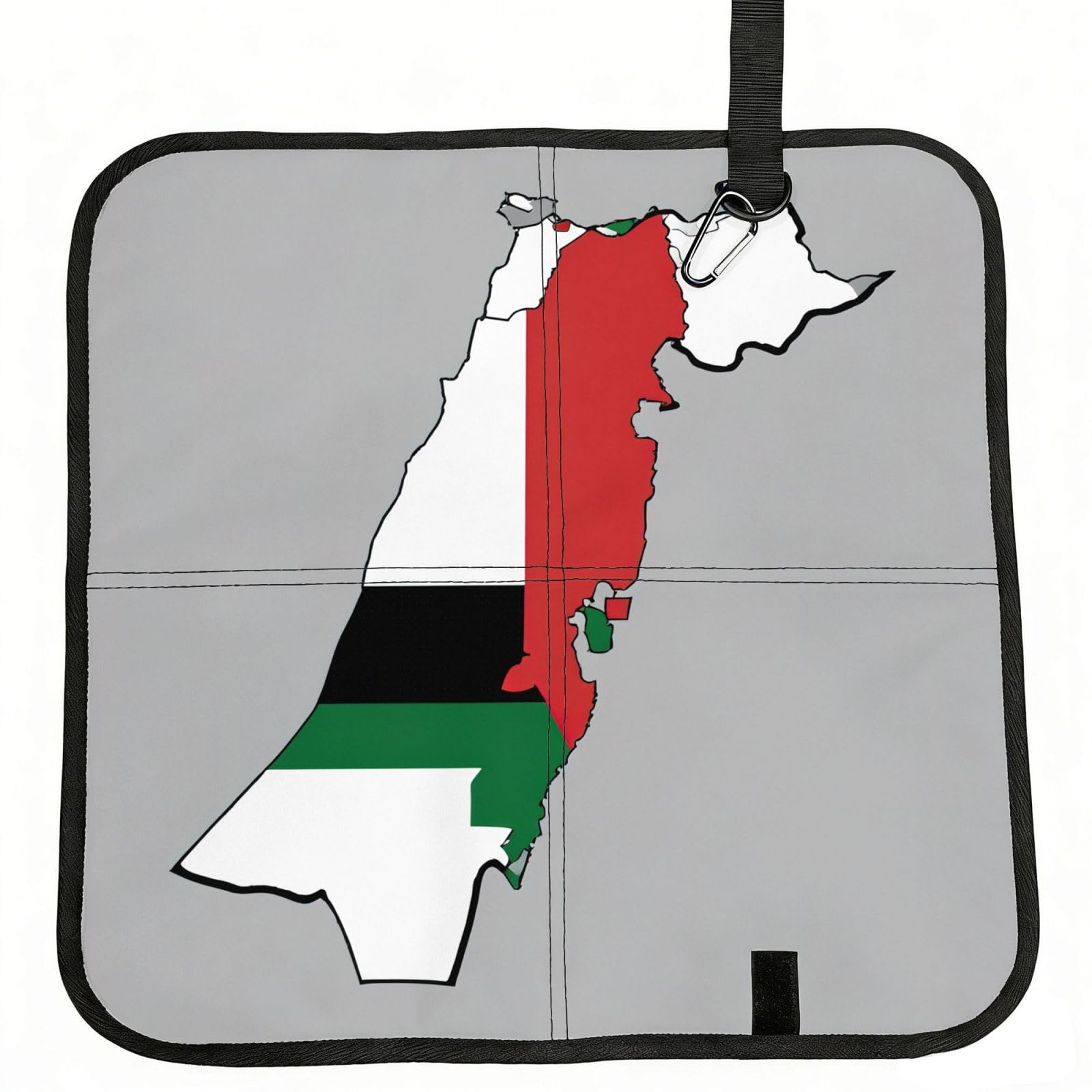DIEzig State of Palestine flag map 03 Printed Compact Foldable Sitting Pad Oxford Base, Portable Cushion for Fishing Sports Events