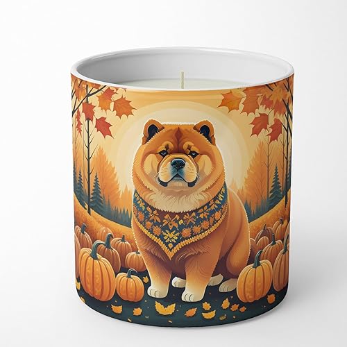 Miniatura 1 de Caroline's Treasures DAC1037CDL Chow Chow Fall Decorative Soy Candle Nature Soy Wax Essential Oil Home Decor Ideal for Bedroom Kitchen Bath Office