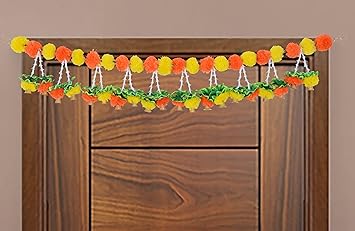 Divyakosh Marigold Flower Bandarwal, Tuberose Hanging for Door Decor| Garlands for Home Decoration, Door Thoranam for Main Door,Main Door Decoration Items |