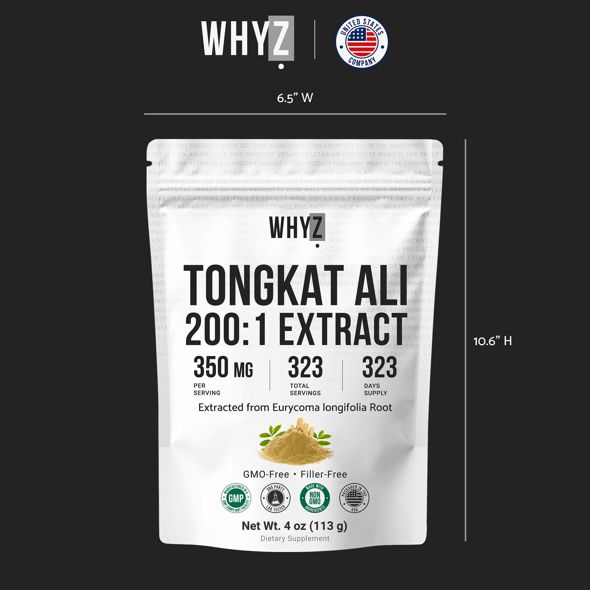 WHYZ Tongkat Ali Extract Powder, 200:1 Longjack, Eurycoma longifolia, 4 oz — Amazon image 7