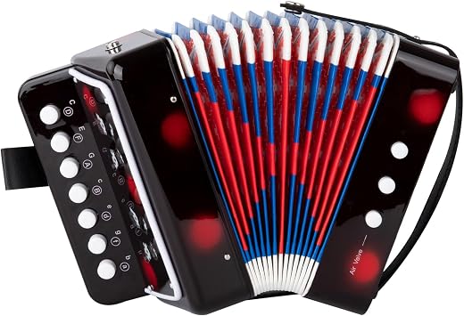 kids Accordion 10 Buttons Keys Toy Accordion MIni Accordian Musical Instrument for Children Beginners Black