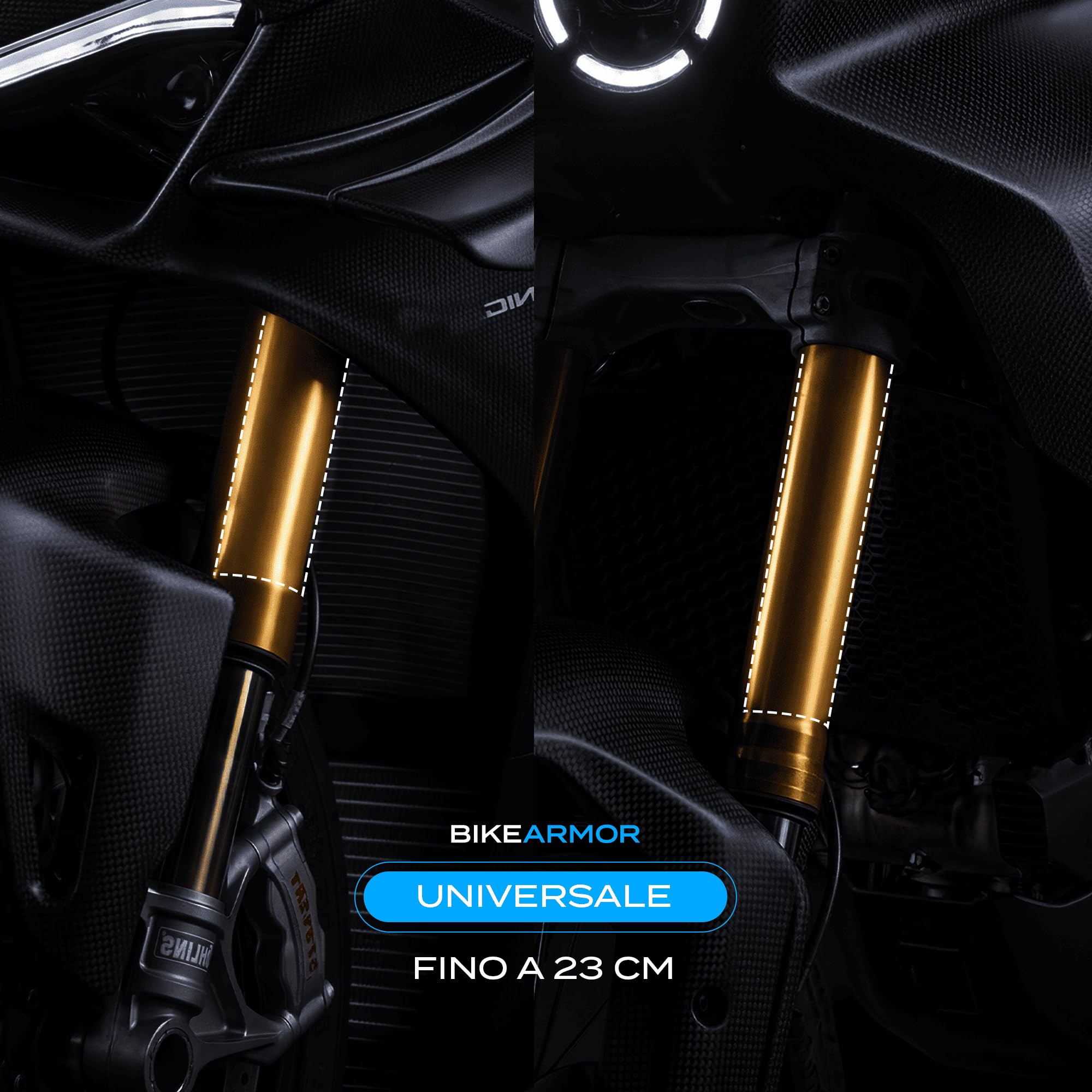 Pellicola Protettiva PPF Moto - Kit Universale Forcelle – Antigraffio Antisasso – Protezione Invisibile – Self Healing – Idrorepellente – Rimovibile Senza Residui – Installazione Fai da Te