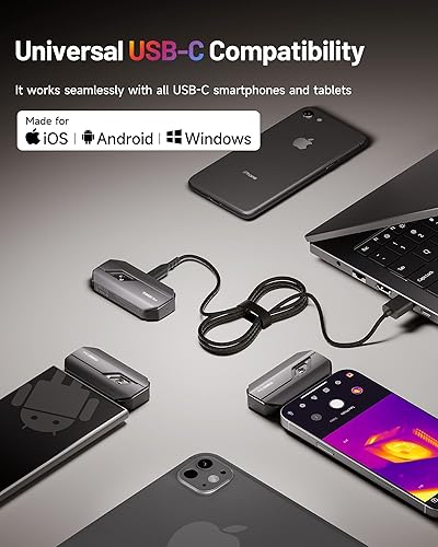 Miniatura 2 de TOPDON Cámara térmica TC002C Duo, compatible con cualquier iPhone, iPad y dispositivo Android USB-C, súper resolución de 512 x 384, cámara