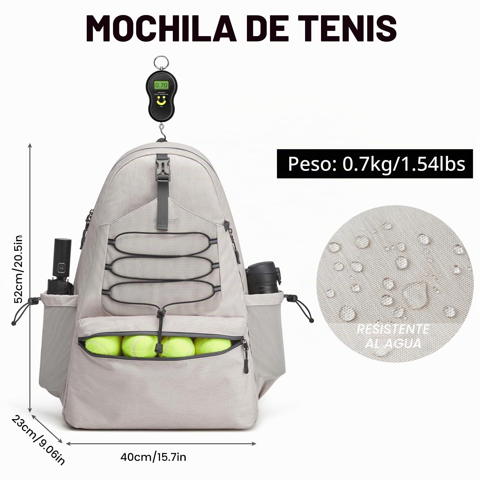 G4Free Bolsa de Tenis, Mochila de Tenis para Mujeres y Hombres, Bolsa Grande de Pickleball, Capacidad para 4 Raquetas con Compartimento para Zapatos