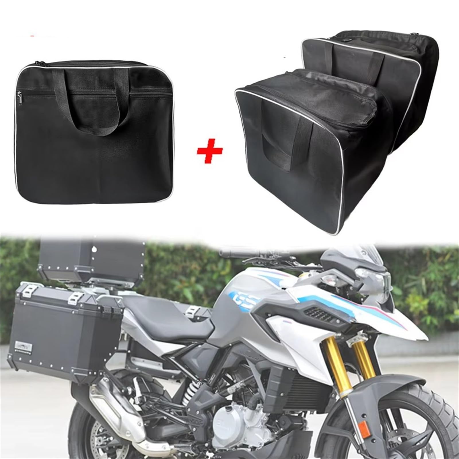 Moto Borsa Sella Borsa Laterale Per Moto Da 31L 38L 45L Interna Impermeabile Valigia Multiuso Borse A Tracolla Per R1200GS Per Kawasaki Borse Laterali Moto(38L side box bag)