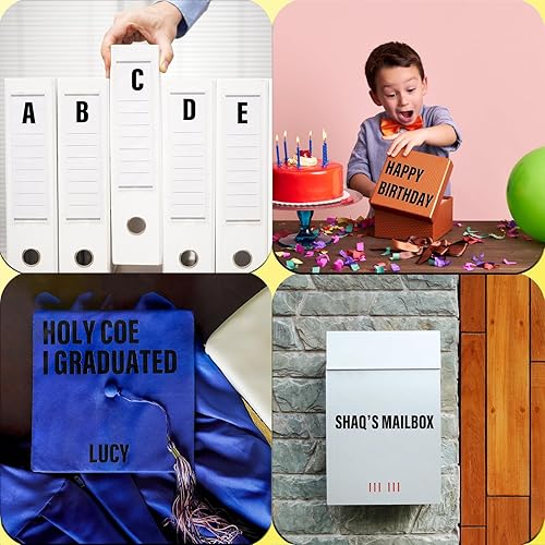 Miniatura 5 de Llewyn 780 piezas de 10 hojas de calcomanías de letras, calcomanías de vinilo con números de buzón, calcomanías autoadhesivas impermeables para