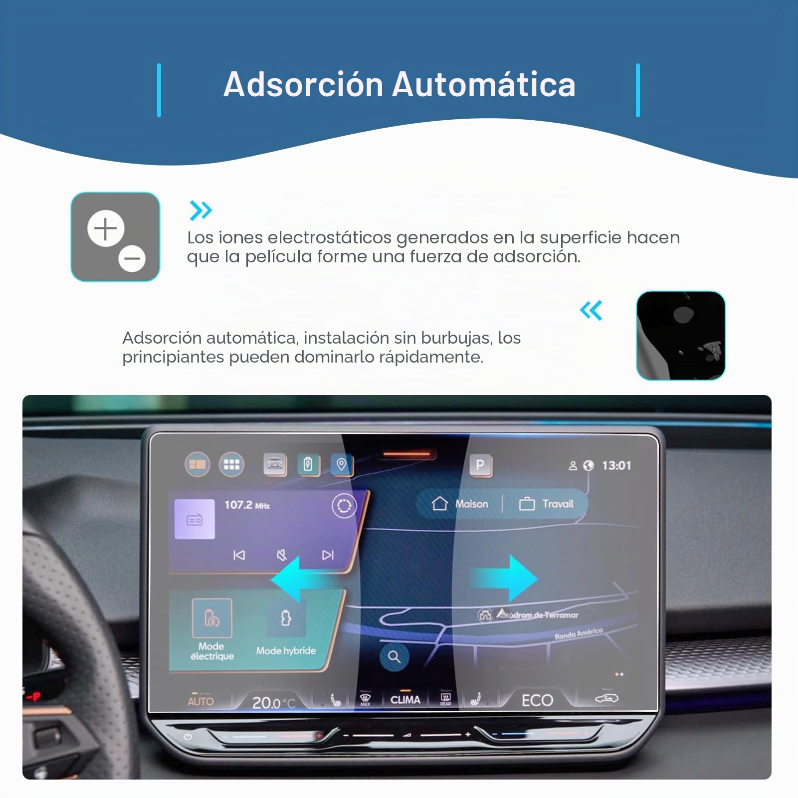 GAFAT Compatible con Cupra Terramar 2025 2026 Hybrid/Plug-in Hybrid 12,9" Navigation Protector de Pantalla, Pantalla de Cristal para Nuevo Terramar 12,9" Touchscreen, 9H Antiarañazos