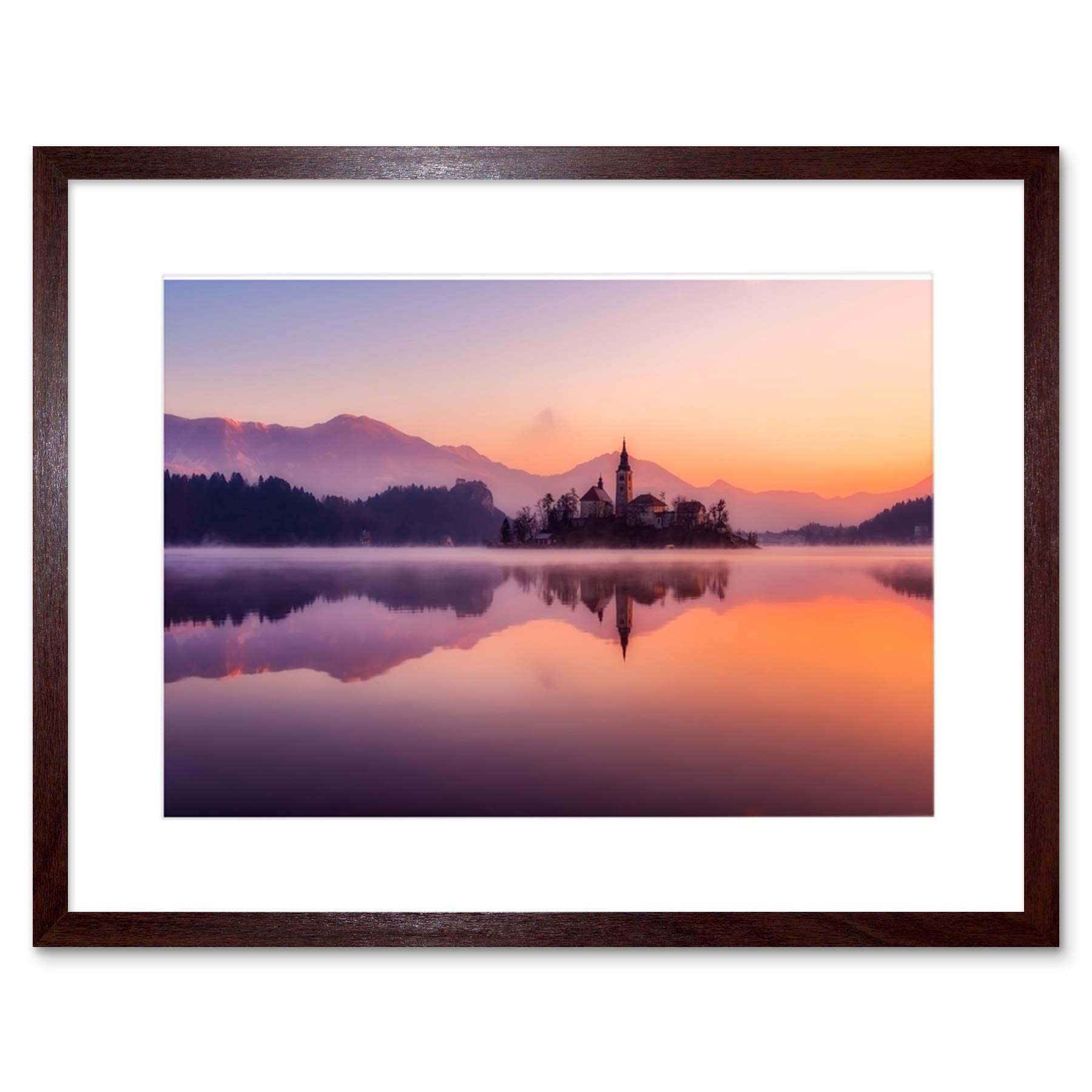 Lake Bled Island Slovenia Framed Wall Art Print