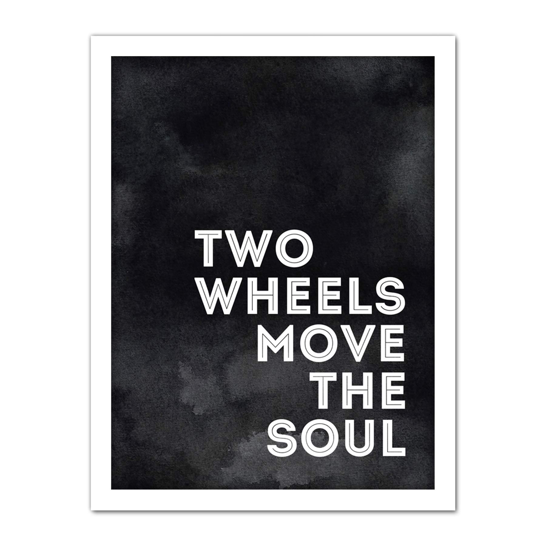 Wee Blue Coo Two Wheels Move The Soul Artwork Framed Wall Art Print 18X24 Inch