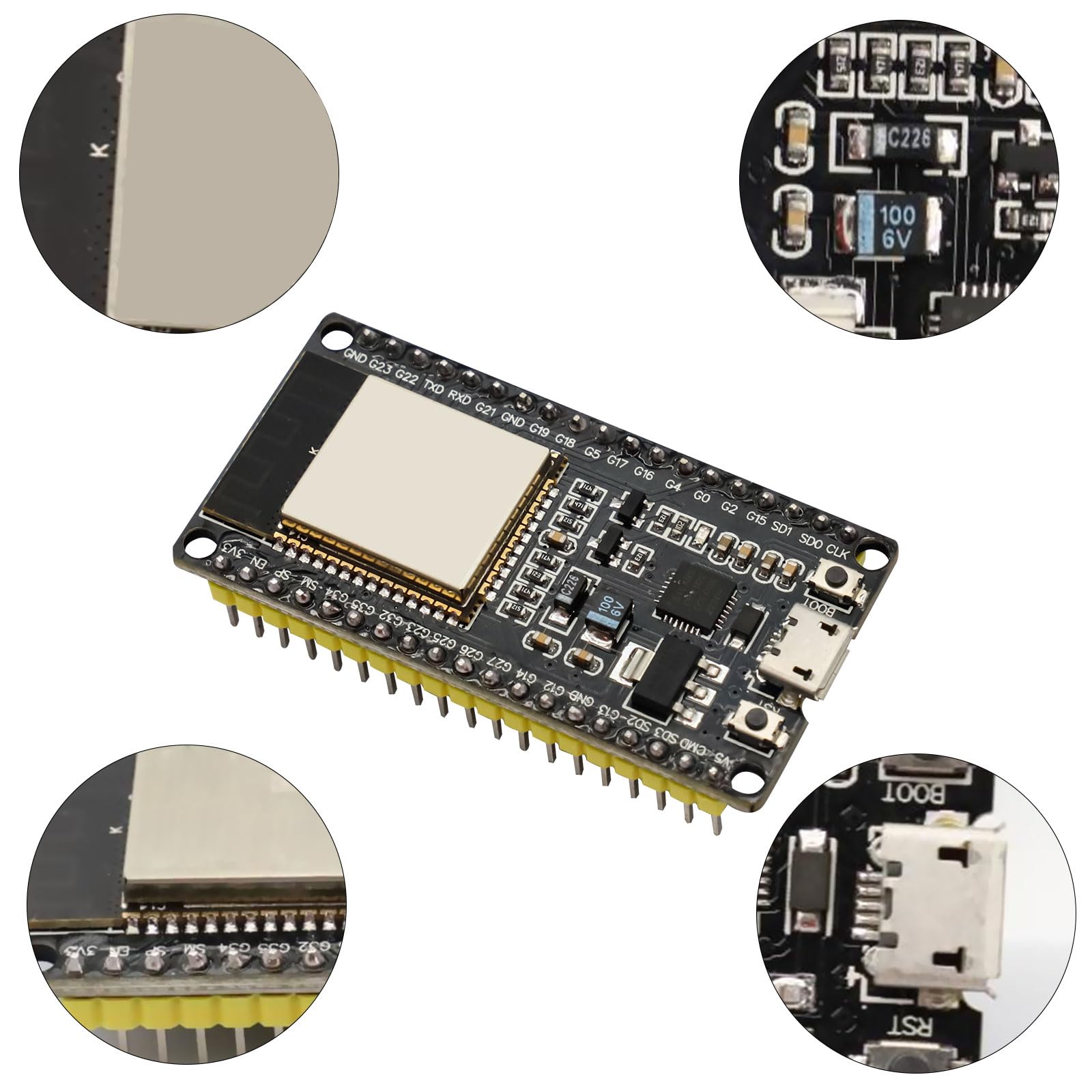 For ESP32 Development Board, Pack of 5 38 Pin for ESP32 NodeMCU Module 2.4 GHz Dual Core WLAN WiFi Bluetooth CP2102 for Arduino For ESP32 Development Board, Pack of 5 38 Pin for ESP32 NodeMCU Module 2.4 GHz Dual Core WLAN WiFi Bluetooth CP2102 for Arduino