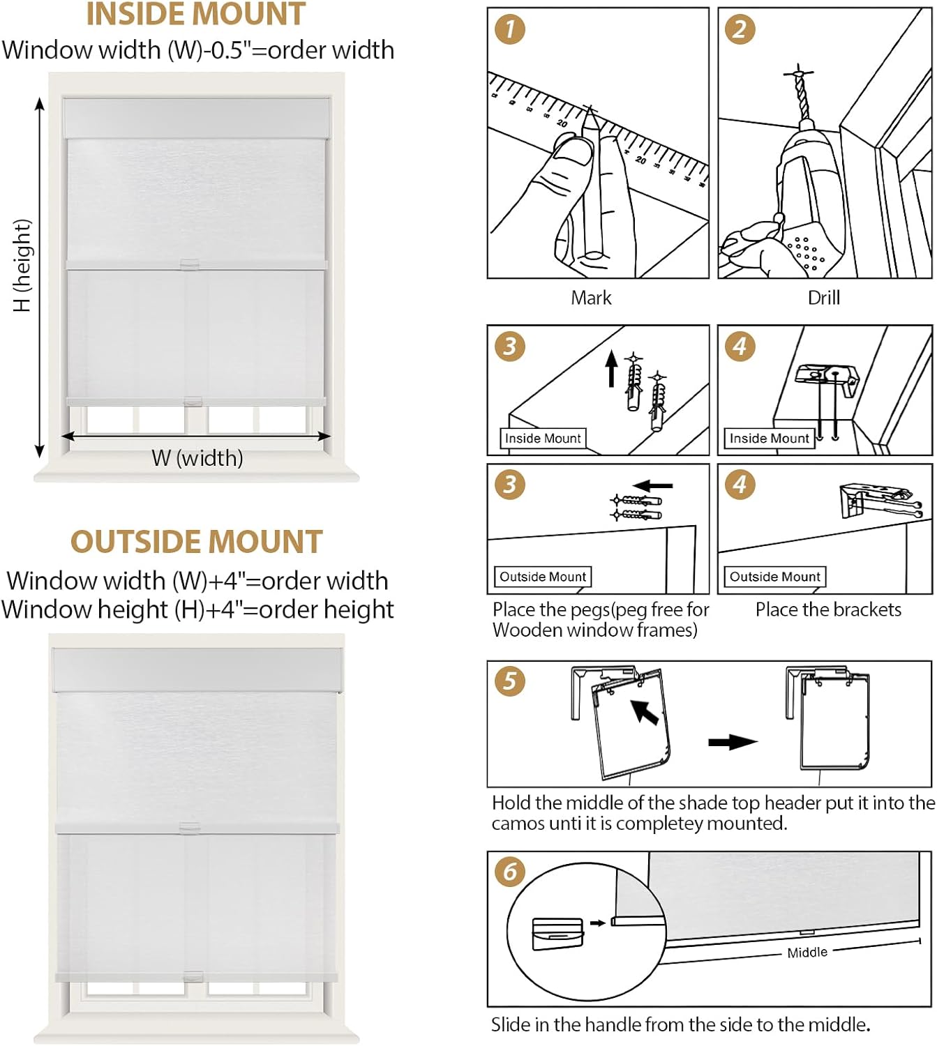 Double Layered Roller Blinds, 25" W x 72" H Blackout Roller Blinds, Heat-Insulating Roller Blinds, Cordless Double-Layer Curtains, Blackout Filter Curtains Suitable for Homes and Offices
