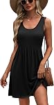 WIHOLL Women's Summer Dress A-Line Sleeveless Casual Sundress with Pockets Floral/Solid