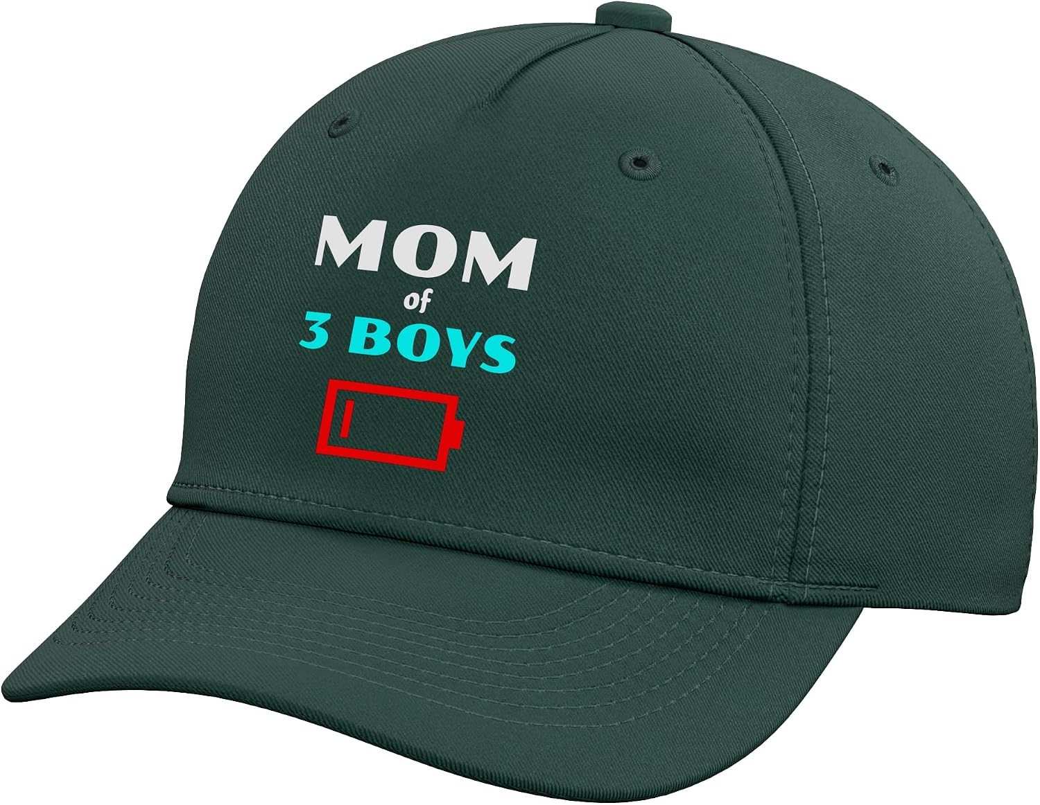 Tired Mom of 3 Boys Mother with Three Sons Low Battery Icon Adjustable Baseball Hat