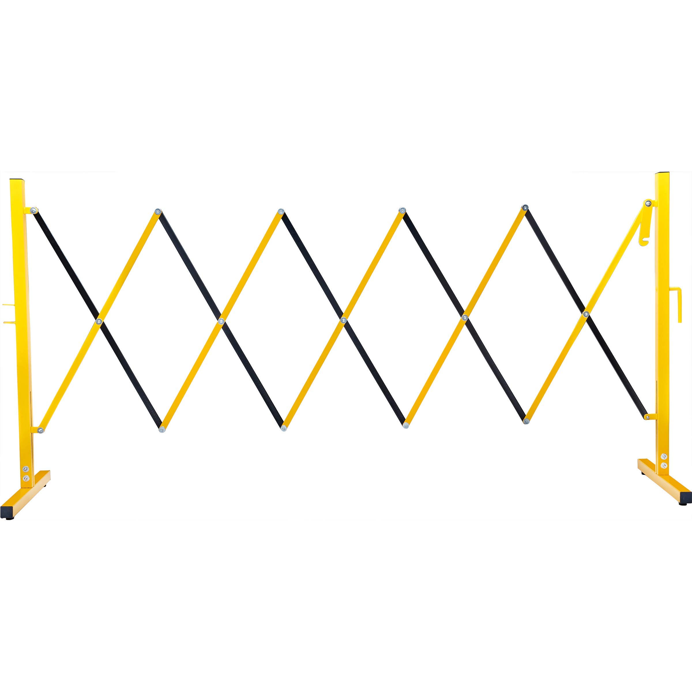 Expandable Metal Safety Barrier – 240mm to 2700mm Concertina Design, Robust Steel, High-Visibility Yellow & Black, Ideal for Pedestrian & Traffic Management