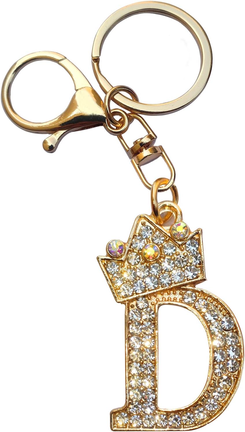 Letter Keychain for Women,Initial Letter Keychain with Rhinestone,A-Z Alphabet Keyrings Metal Letter Keychain
