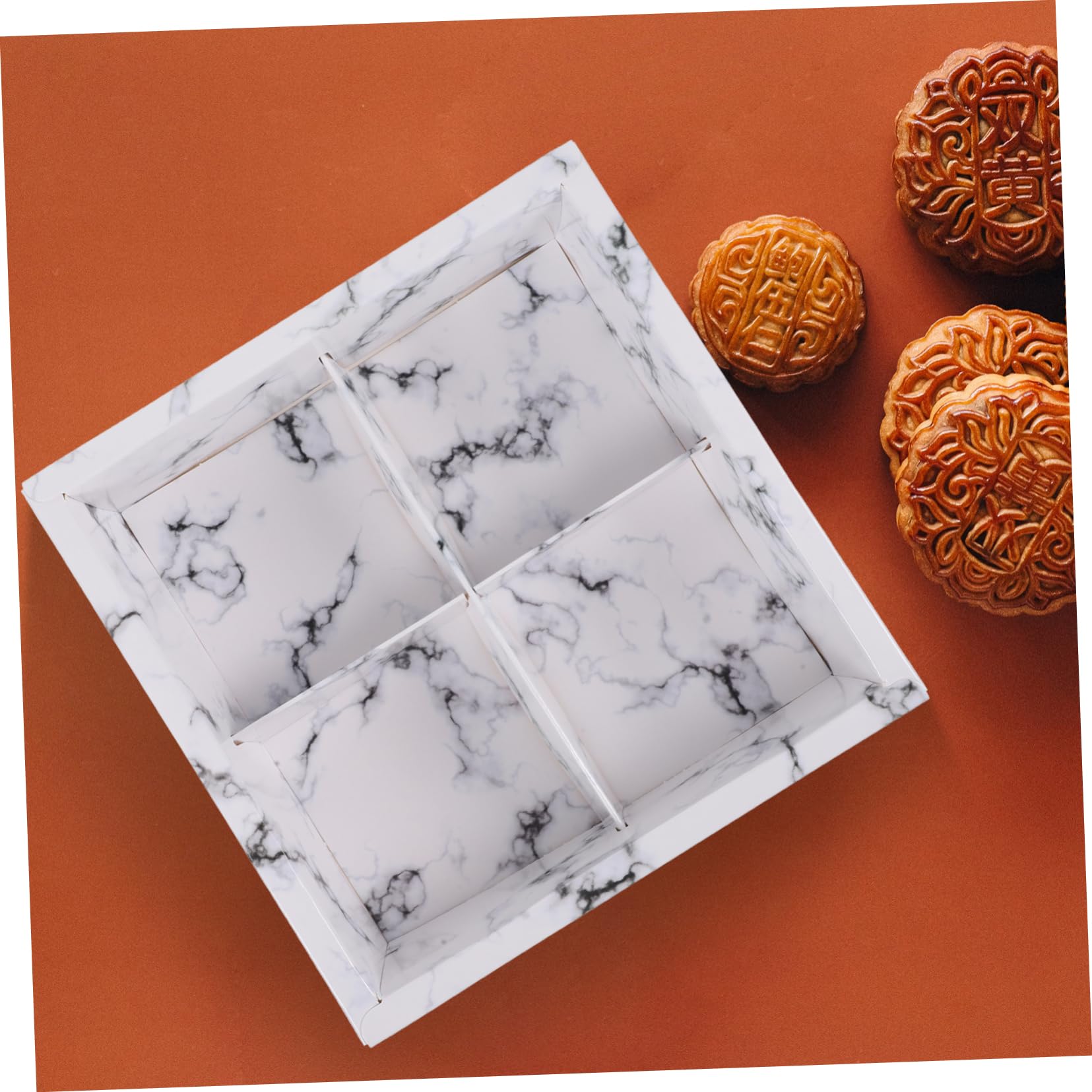 TOPBATHY Scatola per Dolci Marmo Bianca 10 Pezzi in Carta per Feste