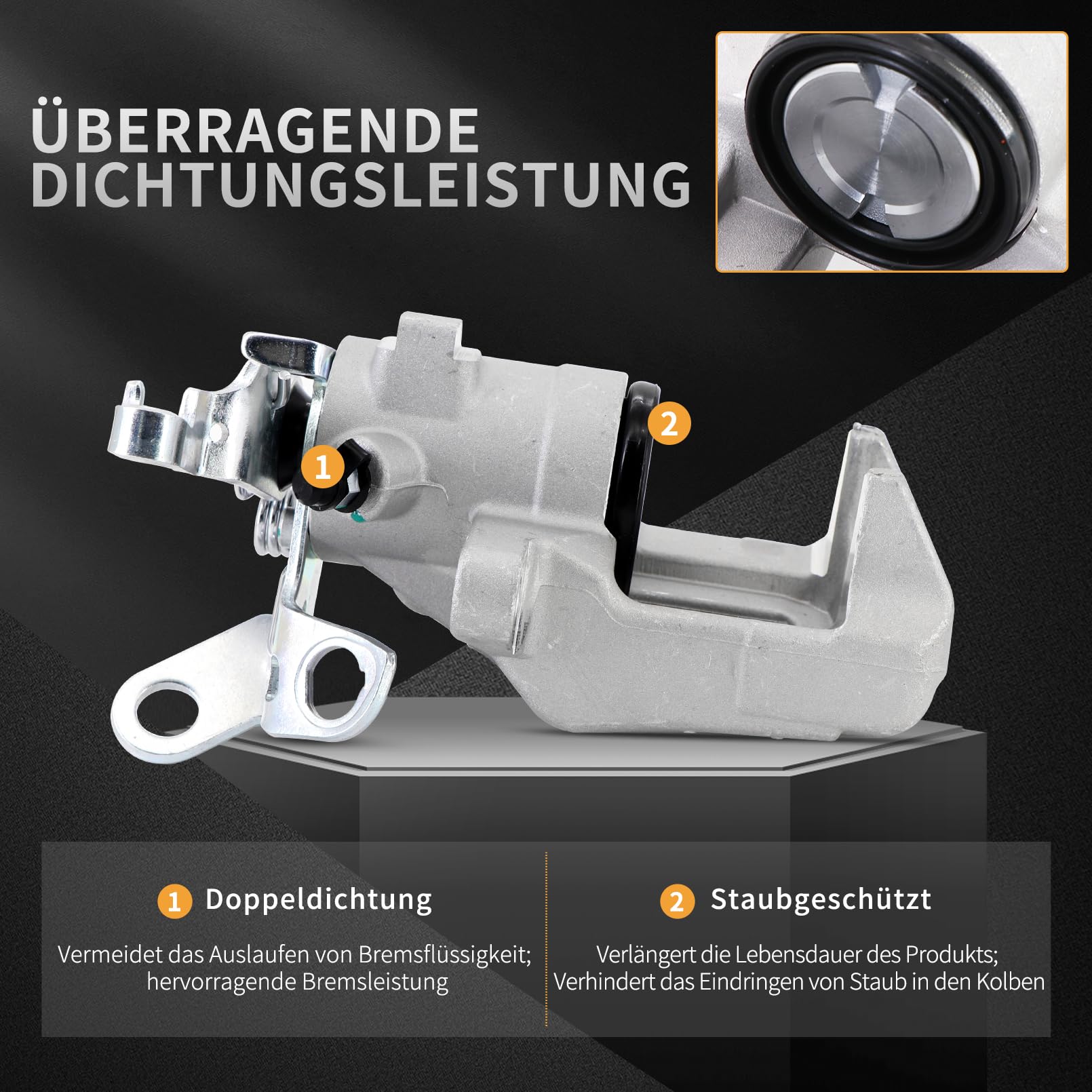 Bremssattel Bremszange Hinten Links Kompatibel mit AU-DI A3, TT, SE.AT ALTEA, TOLEDO, SKO-DA OCTAVIA 2 SUPERB 2, YETI, V.W EOS GOLF 5, GOLF 6, JETTA, SCIROCCO Replace# 1K0615423A 1K0615423J