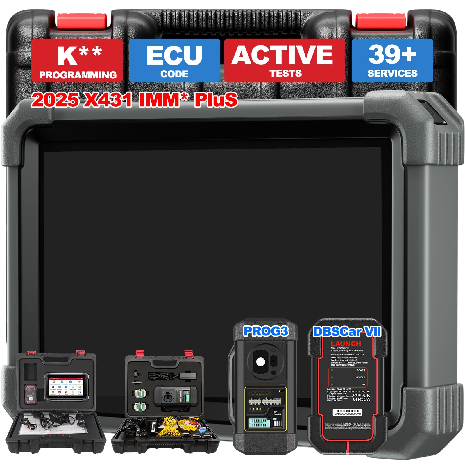Urządzenie diagnostyczne OBD2 do samochodu LAUNCH X431 IMMO Plus z programowaniem kluczy, kodowaniem ECU, pełną diagnozą systemu, 39+ usług resetowania, 2 lata aktualizacji
