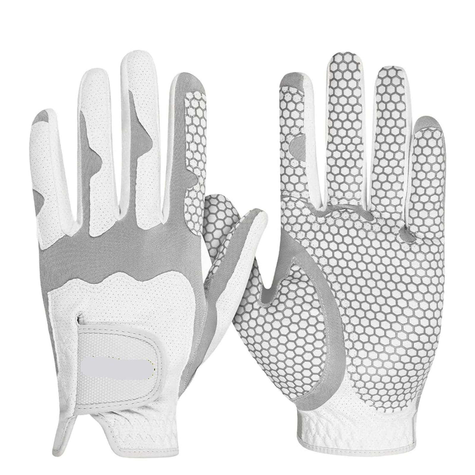Générique Gants de Golf for Hommes, compatibles avec la Main Gauche, Gris, Blanc, Tissu imperméable, Cuir, Style Confortable coréen