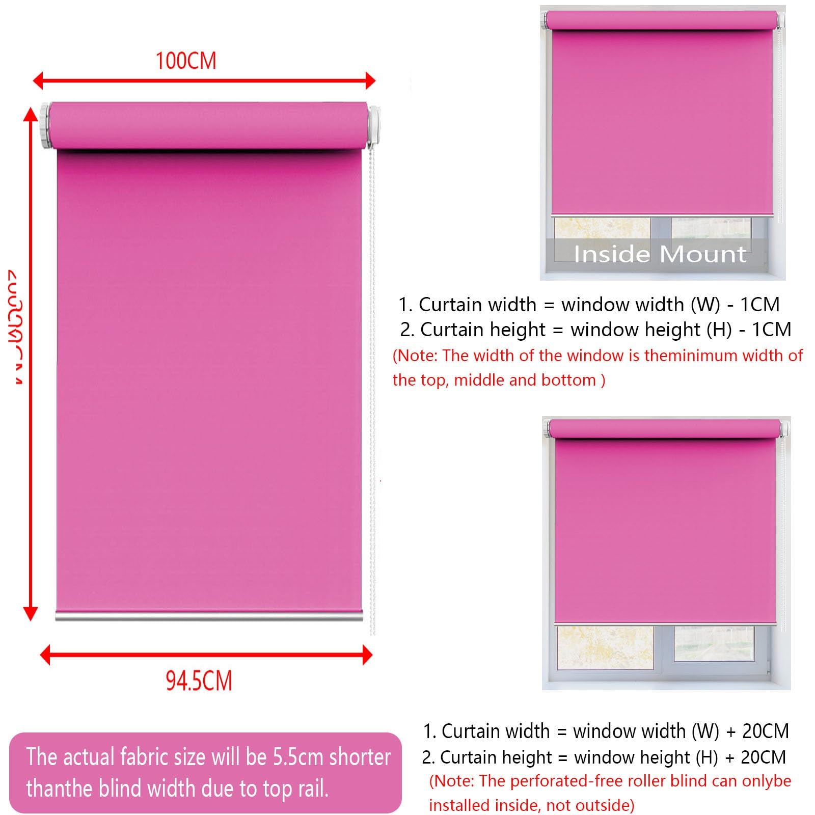 Store Enrouleur Rouleau 80 x 200 cm Installation Simple, Store occultant pour fenêtres pour Fenêtre ou Porte, Gris Foncé