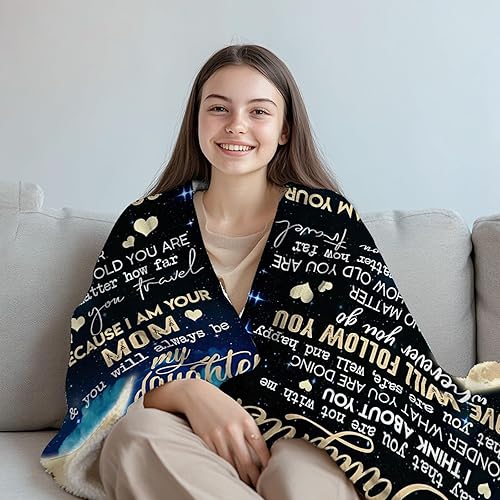 Miniatura 4 de Regalos para hija de mamá, manta de mamá a hija para sofá, regalos de cumpleaños para hijas, regalos de graduación del día de San Valentín para