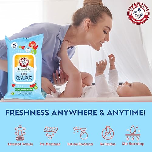 Miniatura 2 de Sea Monster - Toallitas húmedas de mango para bebé, 30 unidades de toallitas húmedas para cara y cuerpo, 1 paquete abatible de toallas infundidas