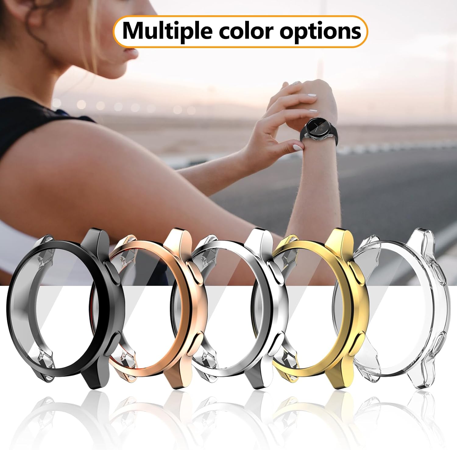 4 Pack for Garmin Vivoactive 4s/Venu 2s Screen Protector Case, Soft TPU Bumper Full Coverage Protective Accessories
