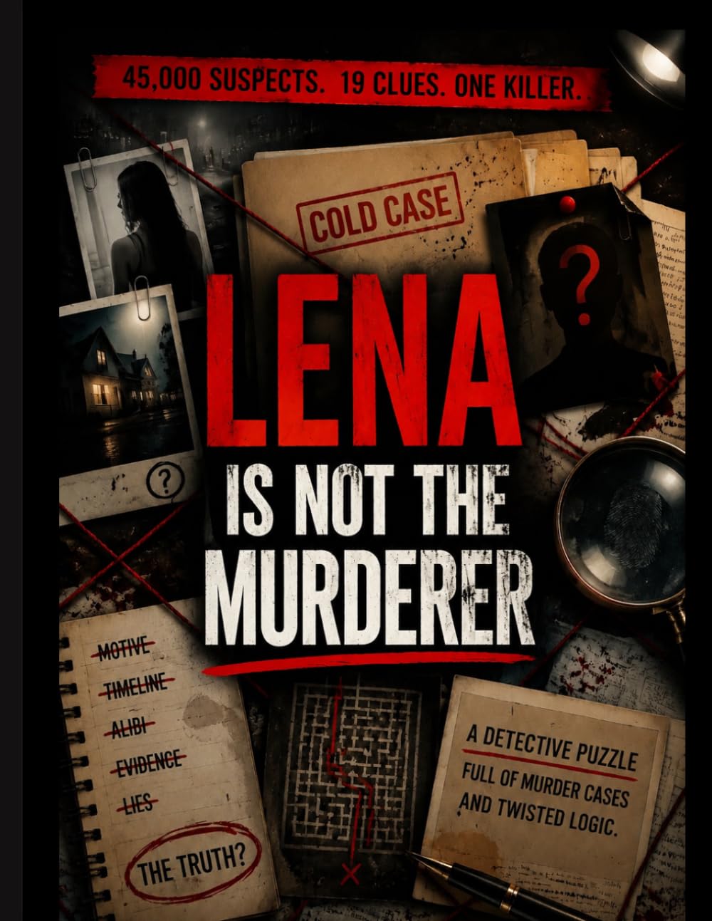 LENA IS NOT THE MURDERER: 45,000 Suspects.19 Clues. One Killer. A detective puzzle book full of murder cases and tricky logic puzzles..