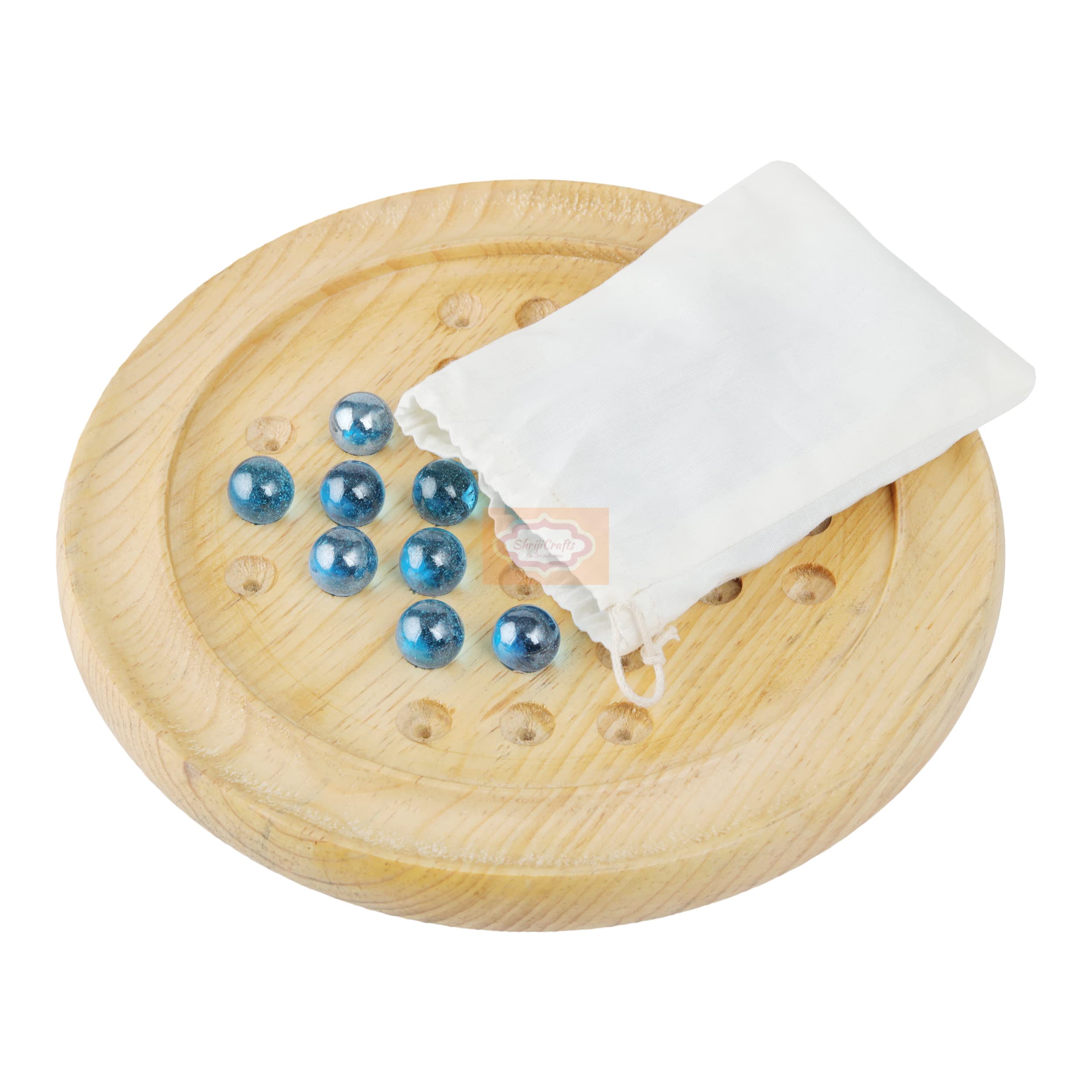 Ortus Arts Games Solitaire Board in Wood with Glass Marbles Brainvita Unique Game | Best Gift for Kids, Teens & Adults | Made in India - 9 inch (Prizm-Blue) (B095PX9P42) Amazon Price History, Amazon Price Tracker