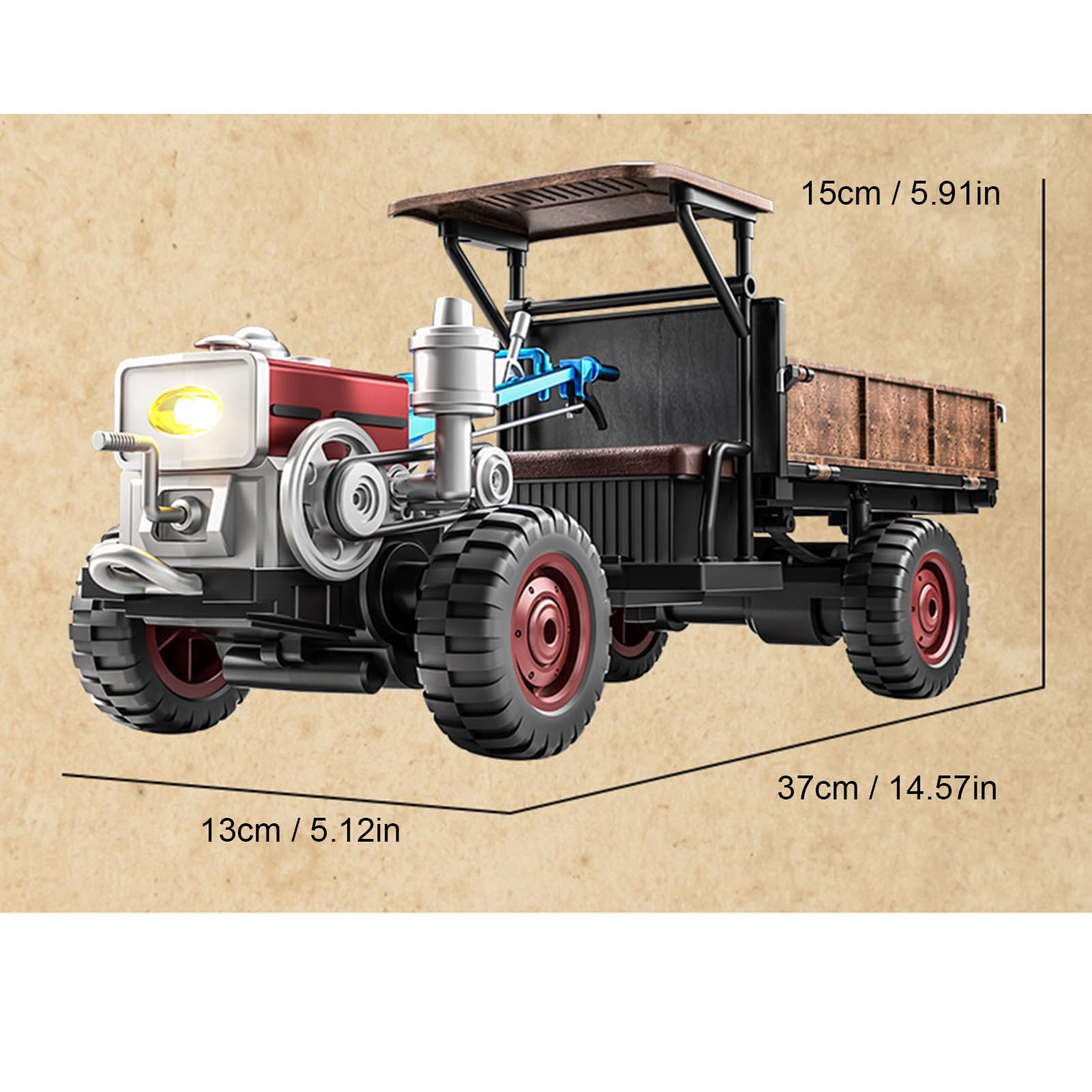 Ferngesteuertes Auto, 2,4GHz RC Traktor mit Allradantrieb, simuliertem Sound, Sprühnebeleffekt und langlebigem Doppelakku, RC Auto Geschenke (Blau)
