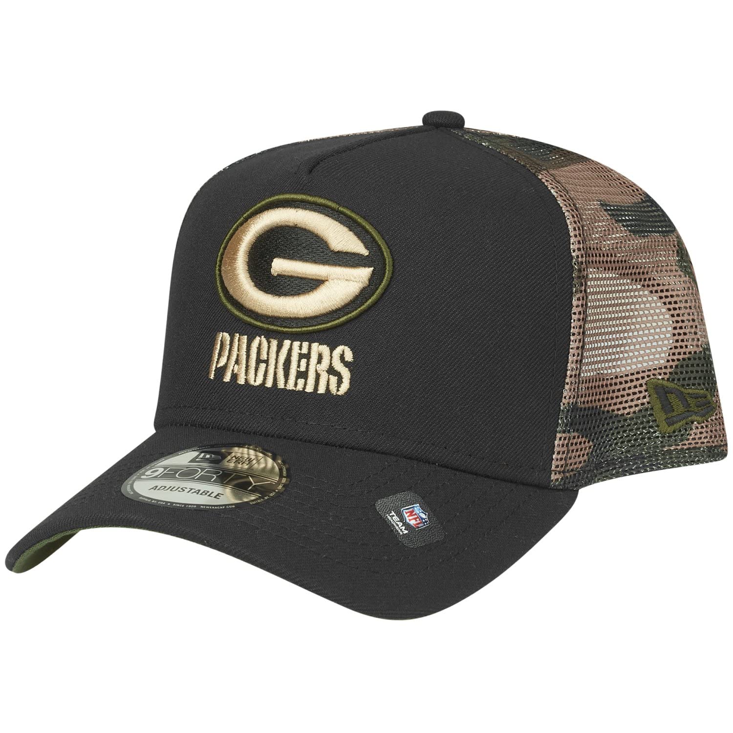 New Era Unisex Green Bay Packers Snapback Trucker Cap - Wood Camo - One Size