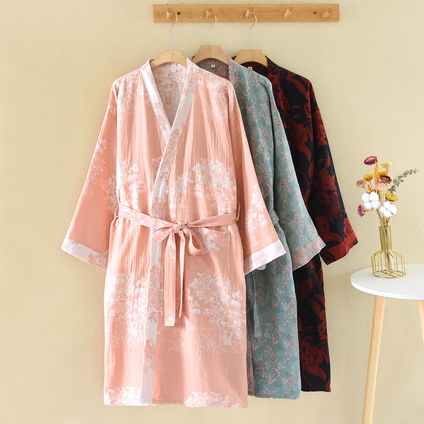 Vestaglia da notte tradizionale Hanfu in garza di cotone, camicia da notte da donna, vestaglia kimono, abito post-partum per allattamento