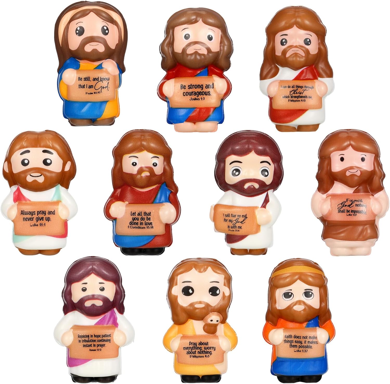 Sotiff 30 Pcs Mothers Day Jesus Squishy Bulk 2.36 Inch Small PU Foam Jesus Stress Relief Figures Inspirational Christian Stress Ball Religious for Church (Classic)