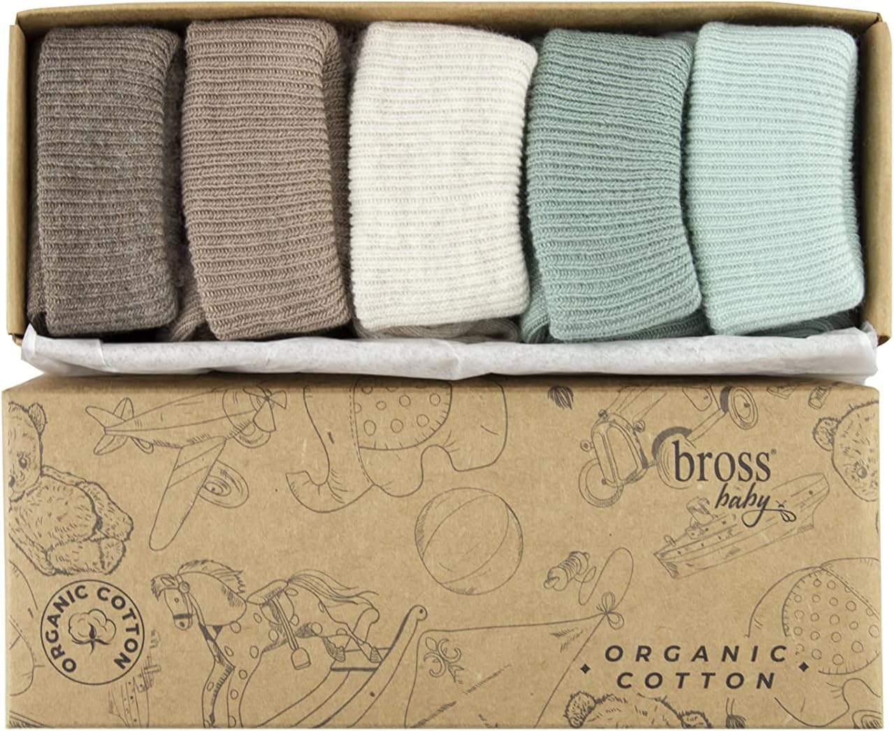 BROSS Unisex Baby Socks&Organic Cotton Baby Socks&Baby Girl Socks&Baby Boys Socks 5 pair socks& Newborn&Infant&Toddler - Image 3