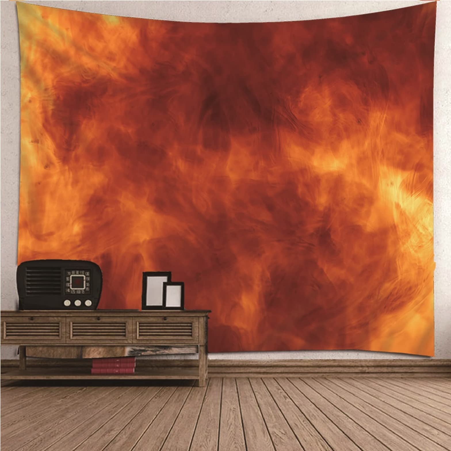 Ethereval Tapestries Curtains Nature Tapestry Wall Hanging Flame Pattern Indie For Men Bedroom Aesthetic Orange Wall Hangings Fabric Decorations 300x250cm