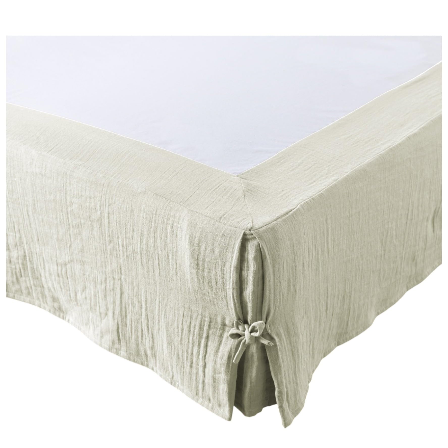 Cache sommier Gaze de Coton 180x200 pour cacher le sommier Gaia vert