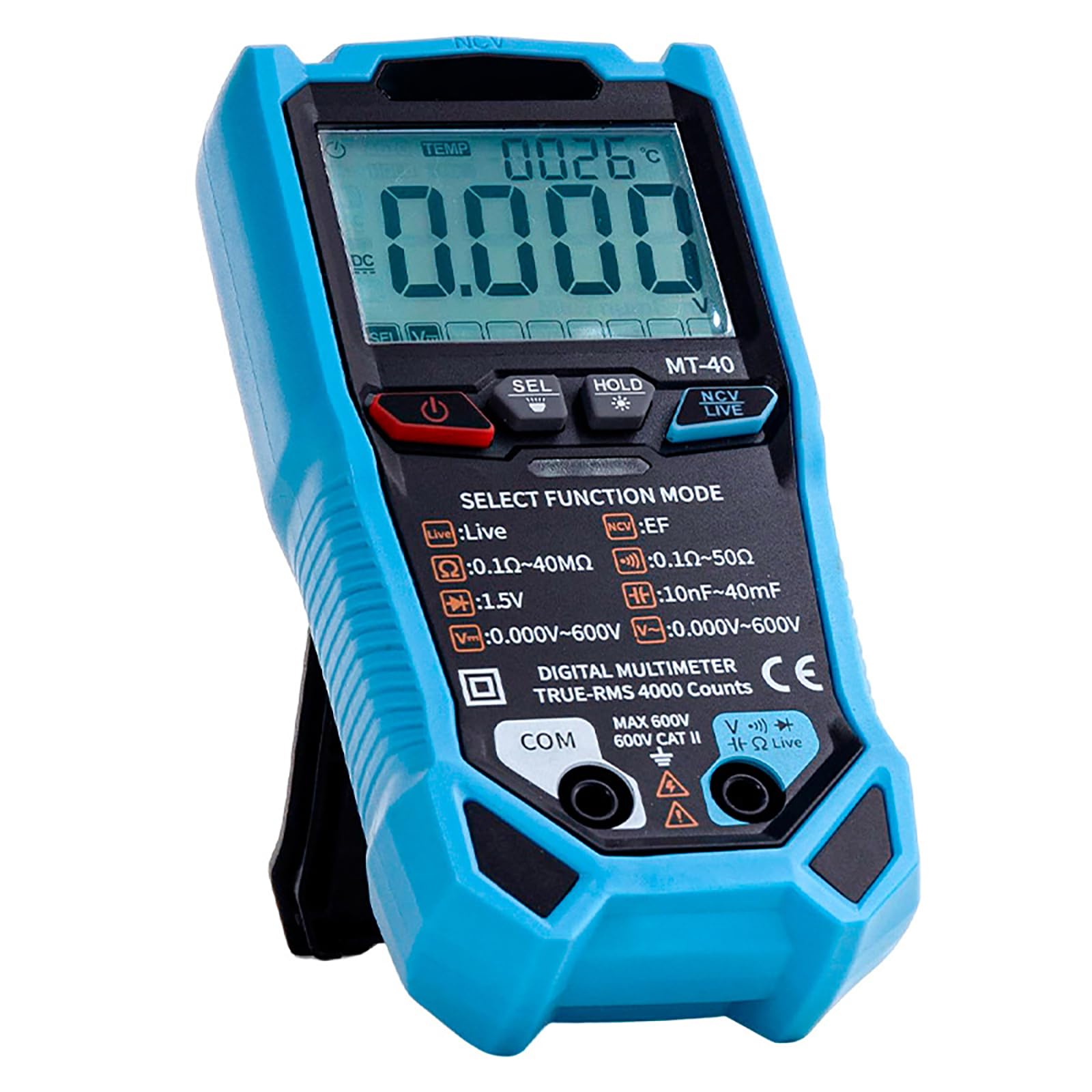 Digital Multimeter Voltmeter Electrical Continuity Tester for Accurate Current Resistance Testing with Large LCD Display Battery Tester