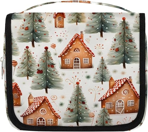 Miniatura 1 de Winter Christmas Fun Style Toiletry Bag for Women, Travel Makeup Organizer with Hanging Hook, Traveling Cosmetic Bags for Toiletries Accessories