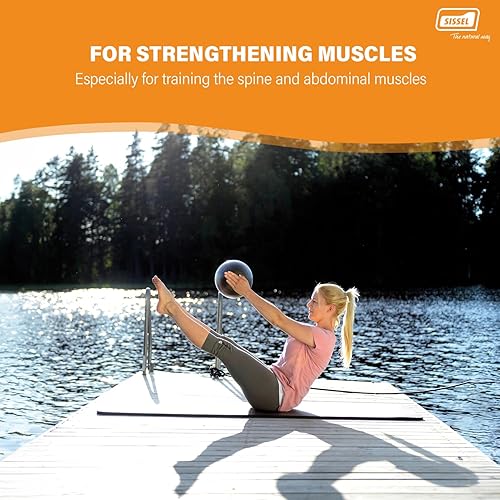 Miniatura 5 de SISSEL Pilates Soft Ball Gray  8.5 in  Phthalate- & Latex-Free PVC  for Deep Relaxation & Muscle Strengthening  340 lbs Capacity  Includes Exercise
